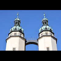 Halle (Saale), Marktkirche Unserer Lieben Frauen, Spitze der Hausmannst�rme an der Ostseite