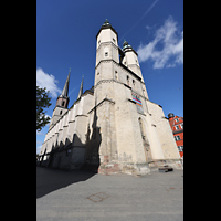 Halle (Saale), Marktkirche Unserer Lieben Frauen, Ansicht von S�den, Blick auf die Ostfassade mit Hausmannst�rme