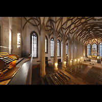 Halle (Saale), Moritzkirche, Seitlicher Blick auf den Spieltisch und in die Kirche