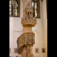 Halle (Saale), Moritzkirche, Kanzel von Zacharias Bogenkrantz (1592), Deckel: Valentin Silbermann 1604
