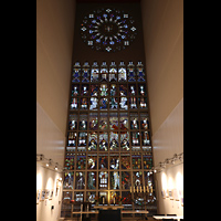 Hamburg, Hauptkirche St. Nikolai, Tufkapelle: Coester-Fenster (1939; Einbau 1962) mit Szenen aus Offenbarung