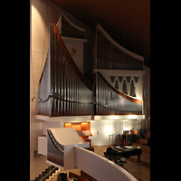 Hamburg, Hauptkirche St. Nikolai, Blick von der r�ckseitigen Empore / Chorwerk zur Hauptorgel