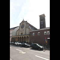 K�ln (Cologne), Trinitatiskirche, Fassade und Turm von Nordwesten vom Filzengraben aus gesehen