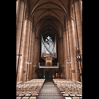 Marburg, St. Elisabeth, Hauptschiff in Richtung Orgel