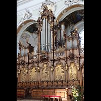 Ottobeuren, Abtei - Basilika St. Alexander und Theodor, Dreifaltigkeitsorgel mit Chorgest�hl