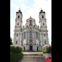 Ottobeuren, Abtei - Basilika St. Alexander und Theodor, Doppekturmfassade mmit 82 m hohen T�rmen