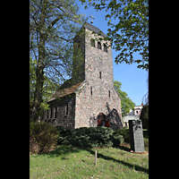 Sch�nefeld, Dorfkirche, Ansicht von Nordwesten von der Wa�mannsdorfer Chaussee