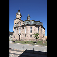 Waltershausen, Stadtkirche zur Gotteshilfe, Ansicht von S�dosten von der Hauptstra�e