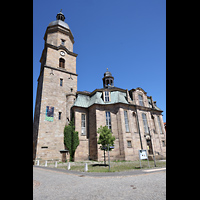 Waltershausen, Stadtkirche zur Gotteshilfe, Ansicht von S�dwesten vom Markt