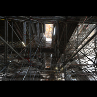 Weingarten, Basilika  St. Martin, Bauger�st im Chorraum bis Mai 2026 mit Blick in die Kuppel