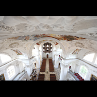 Weingarten, Basilika  St. Martin, Hauptprospektfelder und Br�stuingspositive aus 26 m H�he vom Bauger�st