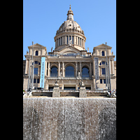 Barcelona, Palacio Nacional Montju�c (Montjuich), Obere Stufe der Cascades No. 3 und Palacio Nacional Montjuic