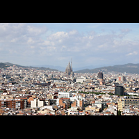 Barcelona, La Sagrada Familia, Blick vom Montjuic zur Sagrada Familia und auf die Stadt