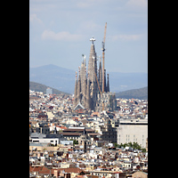 Barcelona, La Sagrada Familia, Blick vom Montjuic zur Sagrada Familia