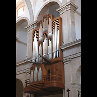 La Selva del Camp, Sant Andreu, Orgel seitlich vom Eingang aus gesehen