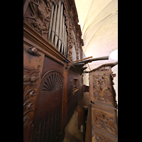 Montblanc, Santa Maria la Major, Orgel mit Spieltisch und Chamaden