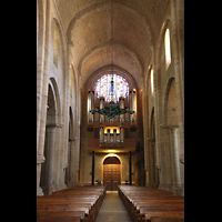 Poblet, Monestir de Santa Maria, Hauptschiff in Richtung Hauptorgel