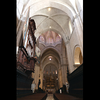 Tarragona, Catedral de Santa Tecla, Chorgest�hl mit Orgel, Vierung und Chorraum