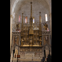 Tarragona, Catedral de Santa Tecla, Hochaltar, Retabel von Pere Joan aus dem 15. Jh. aus bemaltem Alabaster
