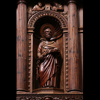 Tarragona, Catedral de Santa Tecla, Figur des Hl. Petrus im Prospektfeld links unten