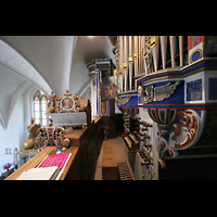 Basedow, Dorfkirche, Orgelansicht auf der Orgelempore