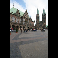 Bremen, Dom St. Petri, Am Markt - Blick auf Rathaus und Dom