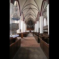 Tangermünde, St. Stephan, Innenraum / Hauptschiff in Richtung Orgel