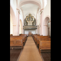 Hxter, Ev. Stadtkirche St. Kiliani, Innenraum / Hauptschiff in Richtung Orgel