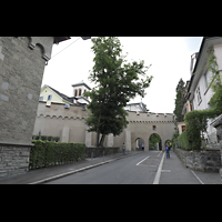 Luzern, Christuskirche (christkatholisch), Auenansicht schrg von der Museggstrae aus