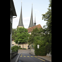 Luzern, Hofkirche St. Leodegar, Blick von der Zinggentorstraße auf dem Chor der Hofkirche