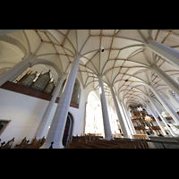 Bautzen, Dom St. Petri, Blick vom Chorraum (katholischer Teil) zur Eule-Orgel (evangelischer Teil)