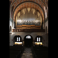 Dsseldorf, St. Antonius, Orgelempore beleuchtet