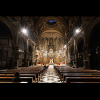 Montserrat, Abadia de Montserrat, Basílica Santa María, Innenraum in Richtung Chor