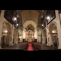 Barcelona, Oratori Sant Felip Neri (Montserrat-Torrent-Orgel), Innenraum in Richtung Chor