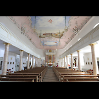 Bayreuth, Schlosskirche, Innenraum in Richtung Chor