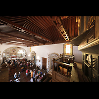 Villa de Arico (Teneriffa), San Juan Bautista, Seitlicher Blick von der Orgelempore in die Kirche