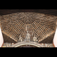 La Orotava (Teneriffa), San Juan Bautista, Reich verzierte Kassettendecke im Mudejar-Stil im Chorraum