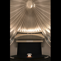 Santa Cruz de Tenerife (Teneriffa), Auditorio de Tenerife, Orchesterbühne mit Spieltisch und Blick in die Kuppel