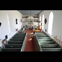 Krummhörn, Reformierte Kirche, Blick vom Spieltisch in die Kirche