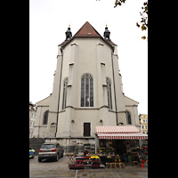 Regensburg, Neupfarrkirche, Ansicht vom Neupfarrplatz von Osten auf den Chor