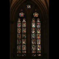 Regensburg, Dom St. Peter, Buntglasfenster im südlichen Seitenschiff, 3. Joch, mit Darstellungen des Lebens Marias (1345-1355)