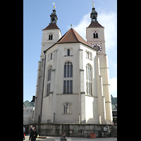 Regensburg, Neupfarrkirche, Ansicht vom Neupfarrplatz von Westen