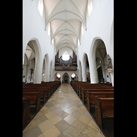 Ingolstadt, St. Moritz, Innenraum in Richtung Orgel