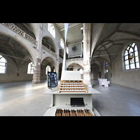 Kln (Cologne), Jesuitenkirche / Kunst-Station St. Peter, Innenraum mit Spieltisch in Richtung Orgel