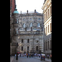 Dresden, Kathedrale (ehem. Hofkirche), Ansicht von der Augustusstrae von Sdosten