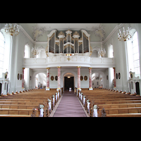 Saarbrcken, Basilika St. Johann, Innenraum in Richtung Orgel