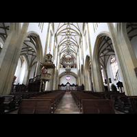 Augsburg, St. Ulrich und Afra, Innenraum mit Blick zur großen Orgel