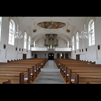 Horw, St. Katharina, Innenraum in Richtung Orgel