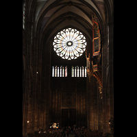 Strasbourg (Straßburg), Cathédrale Notre-Dame, Blick vom Chorraum zur Hauptorgel und großen Rosette