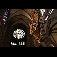 Strasbourg (Straßburg), Cathédrale Notre-Dame, Silbermann-Orgel und große Rosette an der Westwand